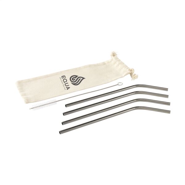 ECO RVS 4 pieces ECO Straw Set stainless-steel straws Thumbnail